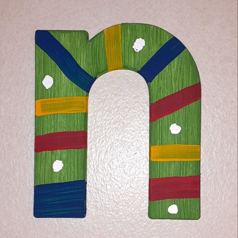 🌞HANDPAINTED INITIAL LETTER n or u